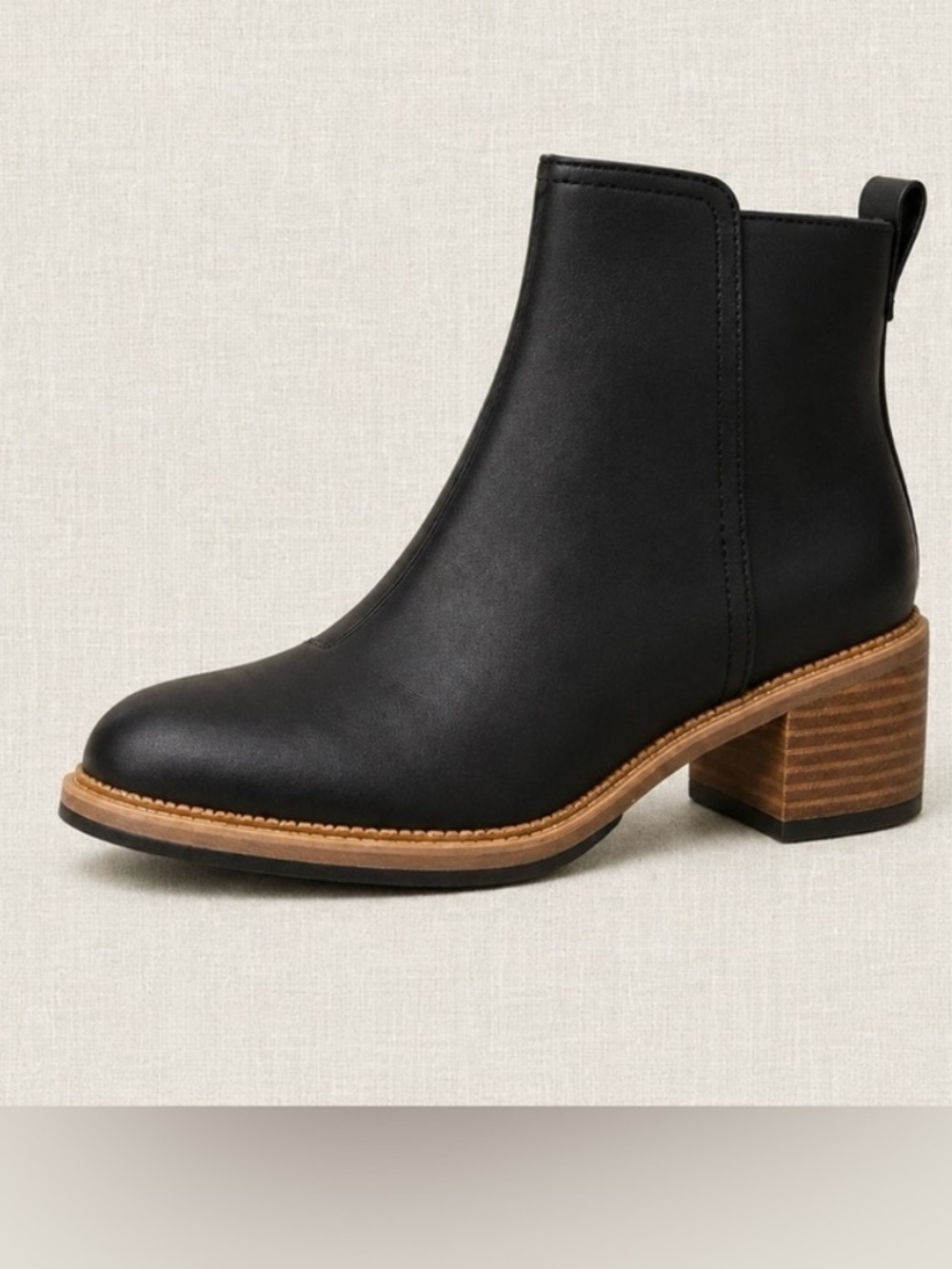 Tom’s Black Leather Marina Bootie size 7.5